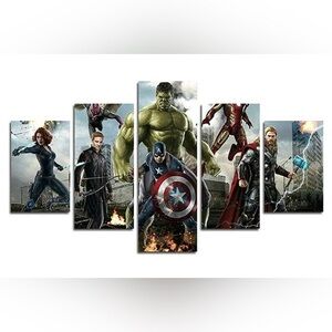 NWT Orsit 5 Prints Miracle Avenger Era Superhero Captain America Iron Man Canvas